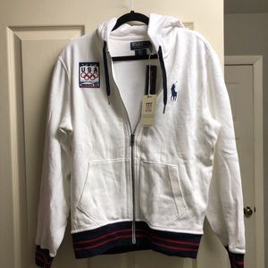 Polo by Ralph Lauren White Zip Hoodie Olympics